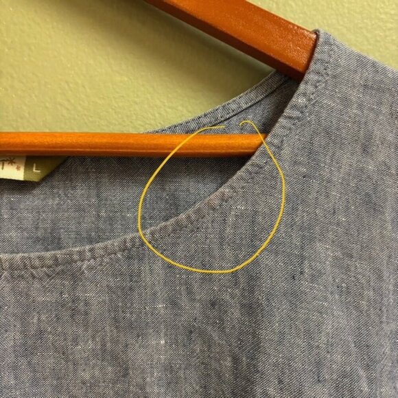 Chalet Womens Tunic Top Size L Blue Linen Boxy Lagenlook Bohemian Minimalist USA - Picture 5 of 11